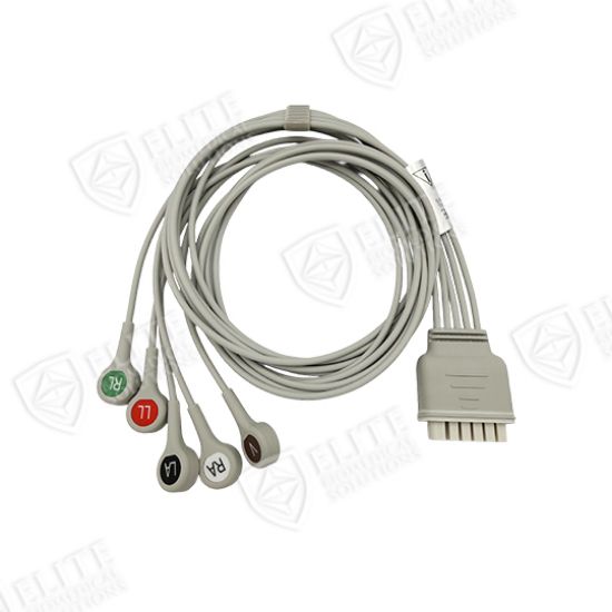 Mindray Compatible ECG Telemetry Leadwire 5 Lead Snap