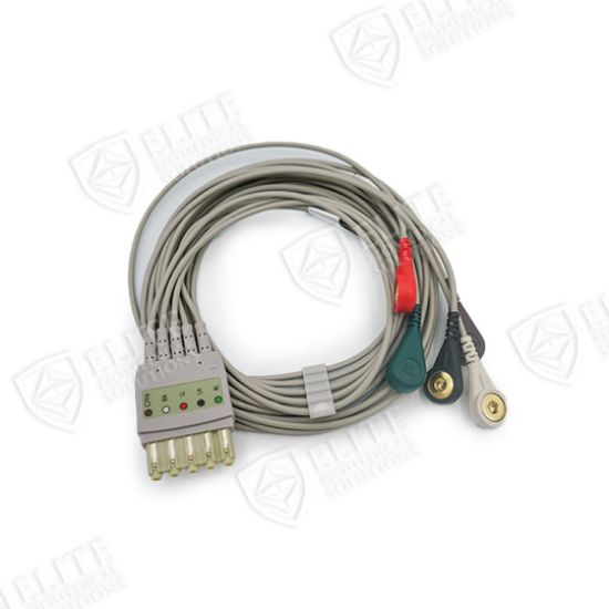 Philips Compatible 5 Lead Reusable ECG Lead Wire Snap