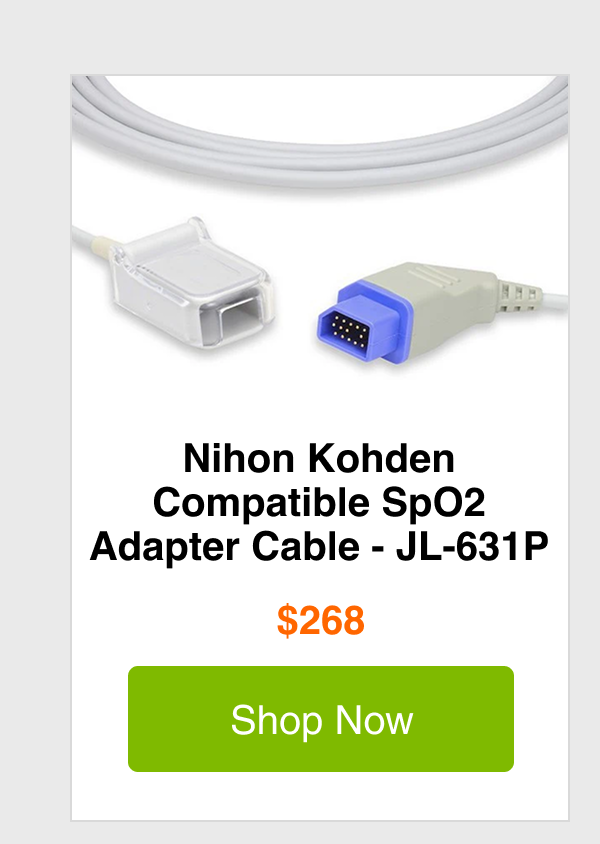Nihon Kohden Compatible SpO2 Adapter Cable - JL-631P